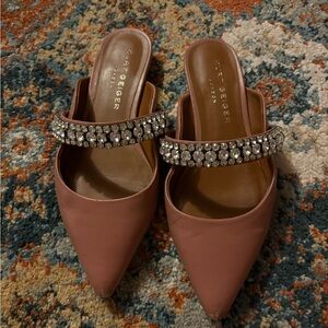 Kurt Geiger Princely Pink rhinestone Embellished Mules